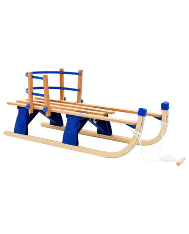 Traîneau pliable en bois avec dossier 119 cm | Mobilier & Déco
