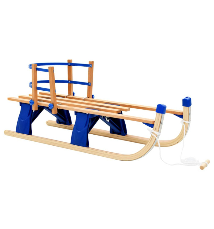 Traîneau pliable en bois avec dossier 119 cm | Mobilier & Déco