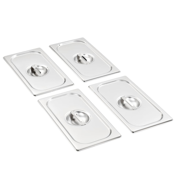 Couvercles de plateau 4 pcs GN 1/3 Acier inoxydable | Mobilier & Déco