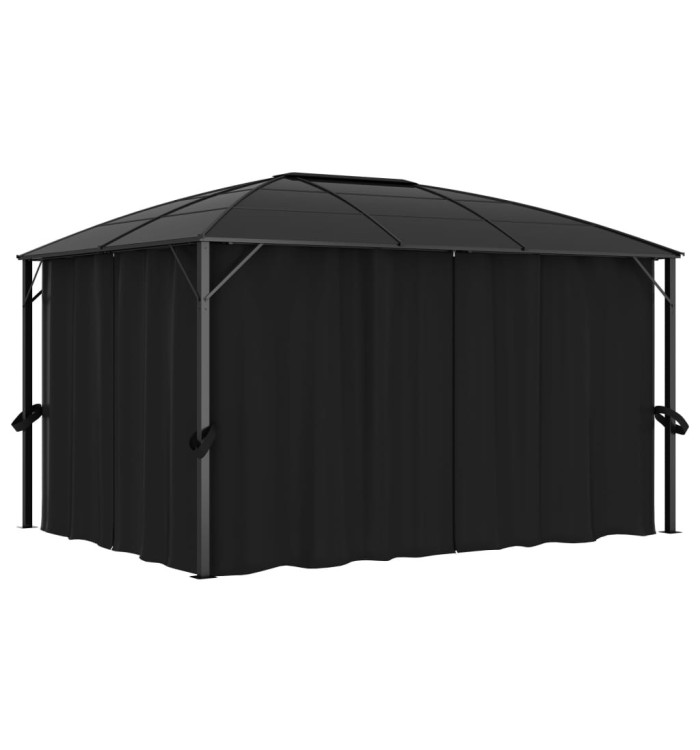 Tonnelle avec rideaux 400x300x265 cm Anthracite | Mobilier & Déco
