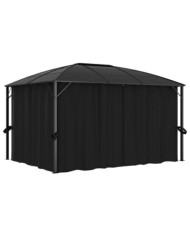 Tonnelle avec rideaux 400x300x265 cm Anthracite | Mobilier & Déco