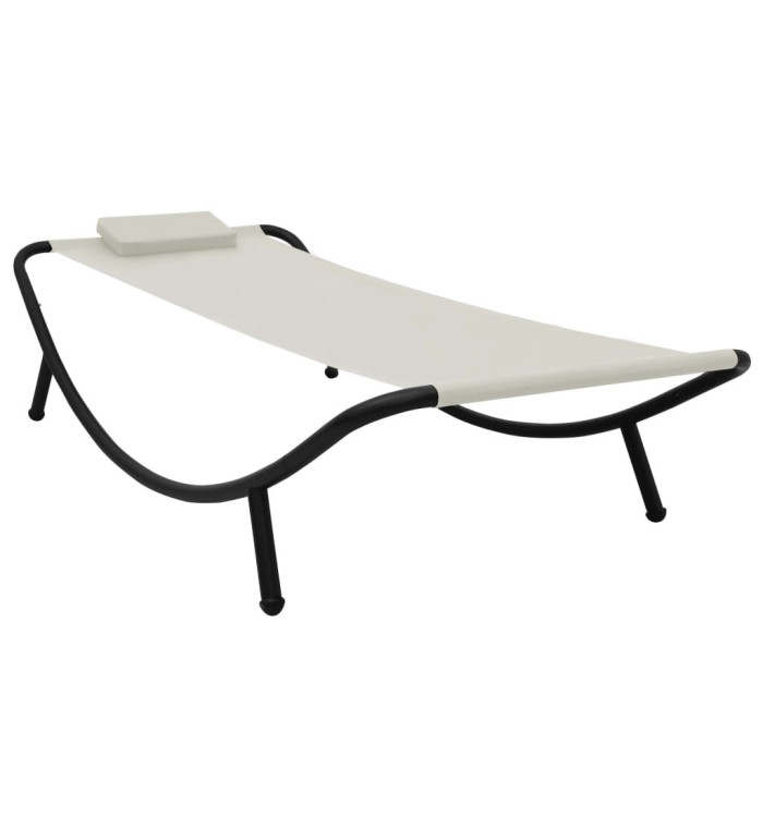 Lit de jardin crème 200x90 cm acier | Mobilier & Déco