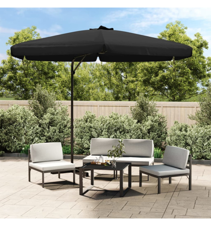 Parasol de jardin avec mât en acier 300 cm Noir | Mobilier & Déco