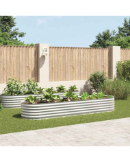 Lit surélevé de jardin 320x80x44 cm Acier galvanisé Argenté | Mobilier & Déco
