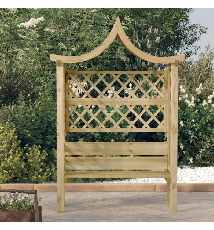 Pergola de jardin avec toit et banc Bois de pin imprégné | Mobilier & Déco