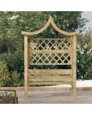 Pergola de jardin avec toit et banc Bois de pin imprégné | Mobilier & Déco