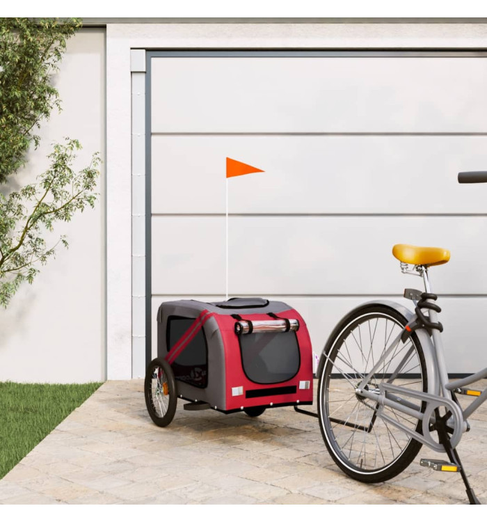 Remorque de vélo pour animaux de compagnie rouge et gris | Mobilier & Déco