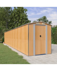 Abri de jardin Marron clair 192x1021x223 cm Acier galvanisé | Mobilier & Déco