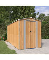 Abri de jardin Marron clair 192x440x223 cm Acier galvanisé | Mobilier & Déco