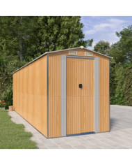 Abri de jardin Marron clair 192x606x223 cm Acier galvanisé | Mobilier & Déco