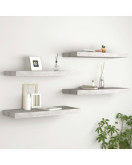 Étagères murales flottantes 4 pcs gris béton 60x23,5x3,8 cm MDF | Mobilier & Déco