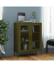 Armoire de rangement Vert olive 80x35x101,5 cm Acier | Mobilier & Déco