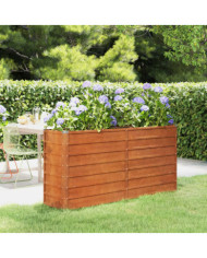 Lit surélevé de jardin rouillé 160x40x77 cm acier corten | Mobilier & Déco