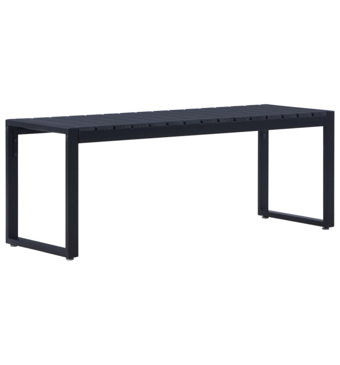 Banc de jardin 120,5 cm Panneau PS Noir | Mobilier & Déco