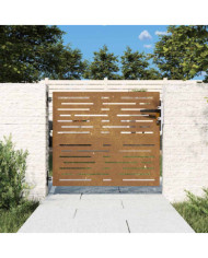 Portail de jardin 85x75 cm acier corten conception de carré | Mobilier & Déco