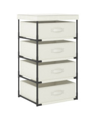Étagère de rangement avec 4 paniers en tissu Acier Crème | Mobilier & Déco