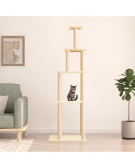 Arbre à chat avec griffoirs en sisal crème 183 cm | Mobilier & Déco
