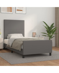 Cadre de lit sans matelas gris 90x200 cm similicuir | Mobilier & Déco