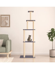 Arbre à chat avec griffoirs en sisal gris foncé 183 cm | Mobilier & Déco