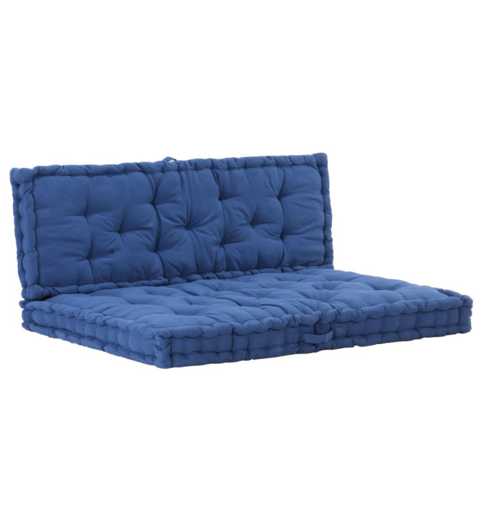 Coussins de plancher de palette lot de 2 Coton Bleu clair | Mobilier & Déco