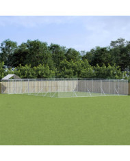 Chenil d'extérieur pour chiens avec toit argenté 12x12x2,5 m | Mobilier & Déco