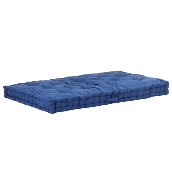 Coussin de plancher de palette Coton 120x80x10 cm Bleu clair | Mobilier & Déco
