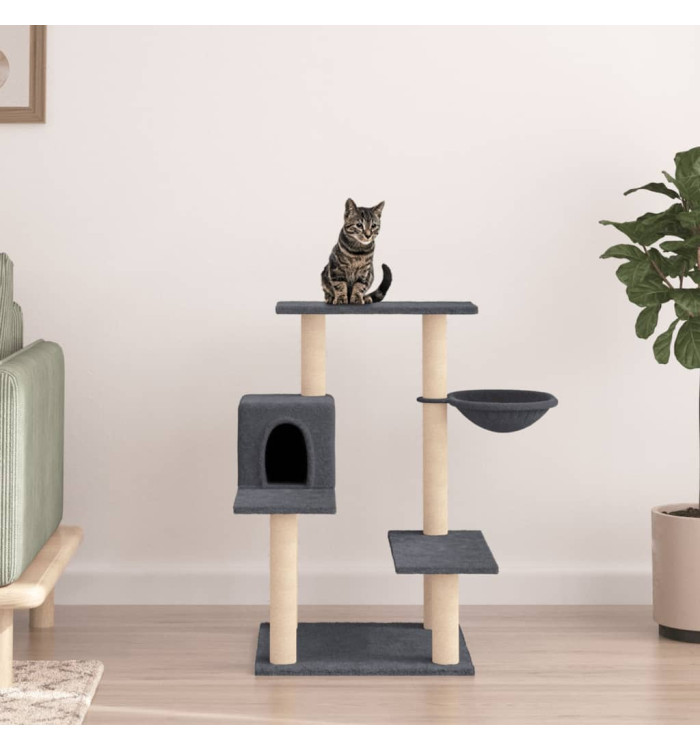 Arbre à chat avec griffoirs en sisal gris foncé 82,5 cm | Mobilier & Déco
