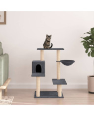 Arbre à chat avec griffoirs en sisal gris foncé 82,5 cm | Mobilier & Déco