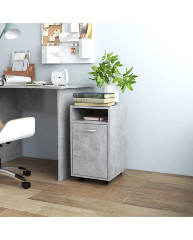 Armoire latérale et roues Gris béton 33x38x60cm Bois ingénierie | Mobilier & Déco