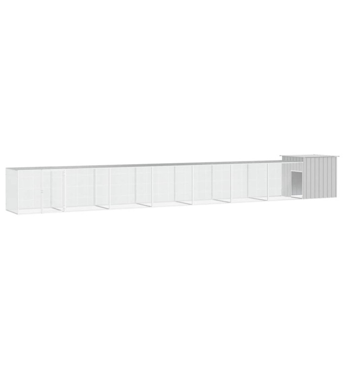 Cage pour poules Gris 700x91x100 cm Acier galvanisé | Mobilier & Déco