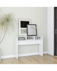 Table console blanc 105x30x80 cm bois d'ingénierie | Mobilier & Déco