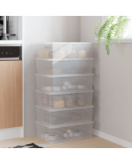 Boîtes de rangement en plastique 6 pcs 10 L empilables | Mobilier & Déco