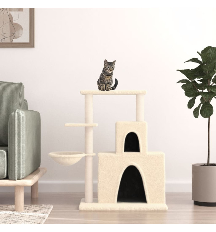Arbre à chat avec griffoirs en sisal Crème 83 cm | Mobilier & Déco