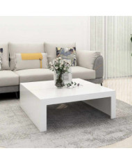 Table basse blanc 100x100x35 cm bois d'ingénierie | Mobilier & Déco