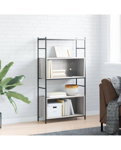 Bibliothèque sonoma gris 80x30x145,5cm bois d'ingénierie et fer | Mobilier & Déco