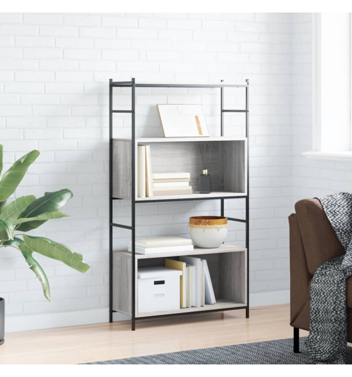 Bibliothèque sonoma gris 80x30x145,5cm bois d'ingénierie et fer | Mobilier & Déco