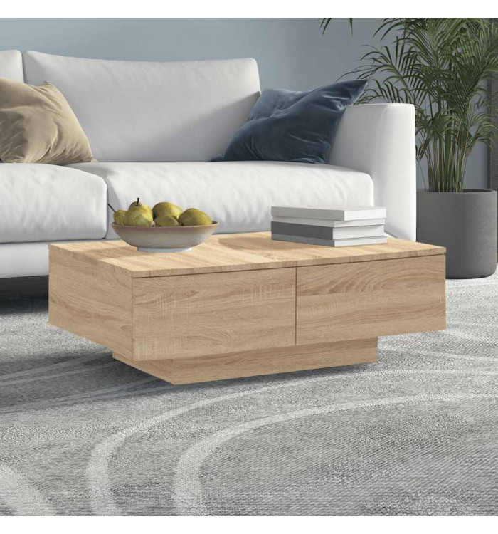 Table basse chêne sonoma 90x60x31 cm bois d'ingénierie | Mobilier & Déco