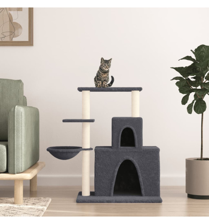 Arbre à chat avec griffoirs en sisal Gris foncé 83 cm | Mobilier & Déco