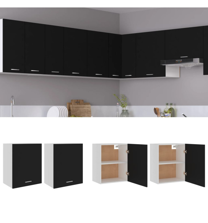 Armoires suspendue "Lyon"s 2 pcs Noir 50x31x60 cm | Mobilier & Déco
