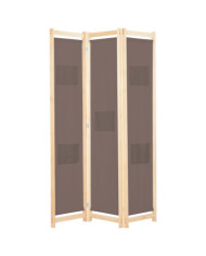 Cloison de séparation 3 panneaux Marron 120x170x4 cm Tissu | Mobilier & Déco