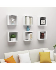 Étagères cube murales 6 pcs blanc 30x15x30 cm | Mobilier & Déco