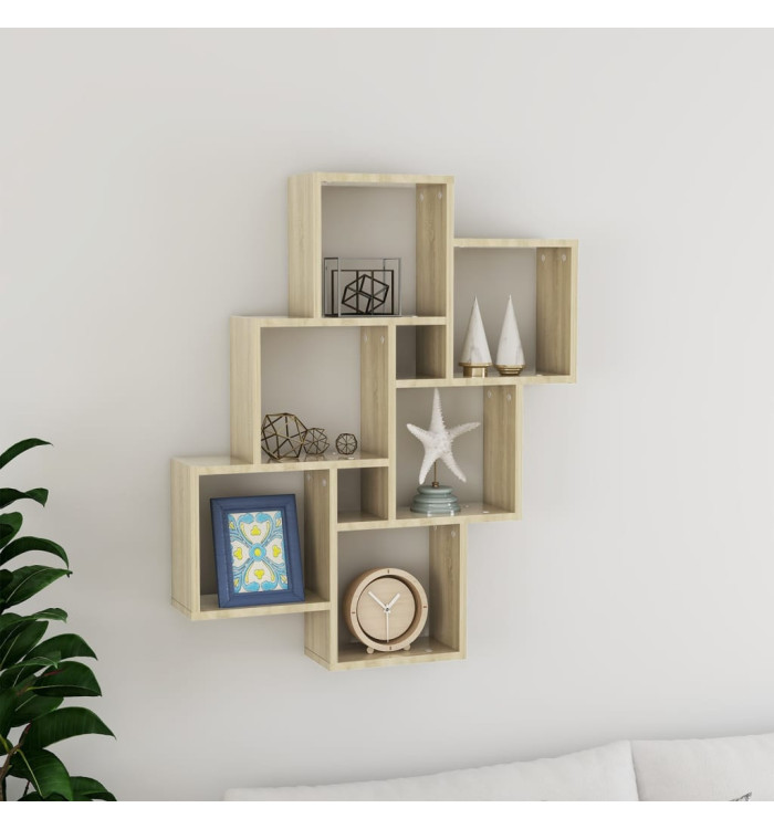 Étagère murale cube Chêne sonoma 78x15x93 cm Bois d’ingénierie | Mobilier & Déco