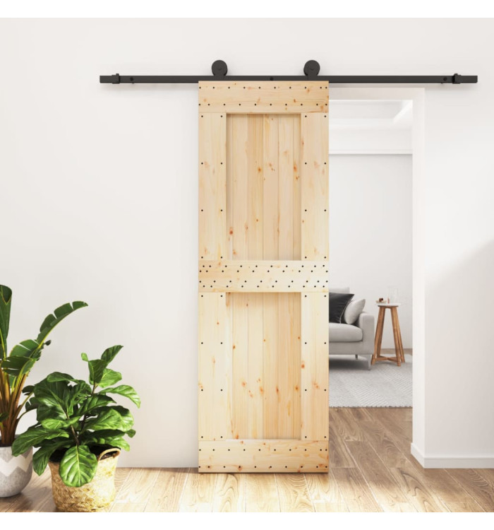 Porte coulissante et kit de quincaillerie 70x210 cm pin massif | Mobilier & Déco