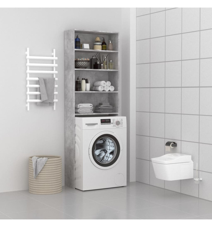 Meuble pour machine à laver Gris béton 64x24x190 cm | Mobilier & Déco
