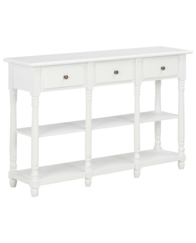 Table console blanc 110 x 30 x 76 cm bois d'ingénierie | Mobilier & Déco