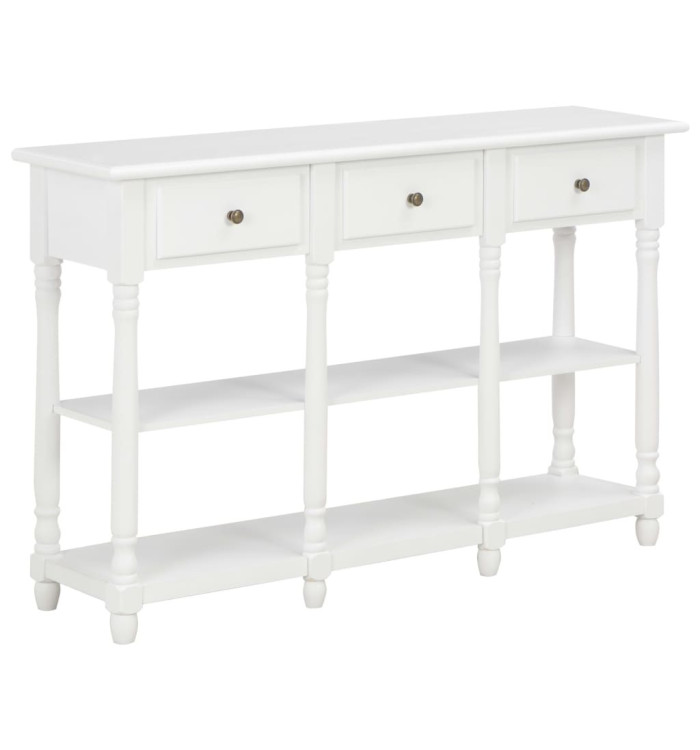 Table console blanc 110 x 30 x 76 cm bois d'ingénierie | Mobilier & Déco