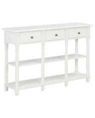 Table console blanc 110 x 30 x 76 cm bois d'ingénierie | Mobilier & Déco