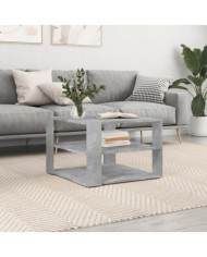 Table basse gris béton 59,5x59,5x40 cm bois d'ingénierie | Mobilier & Déco