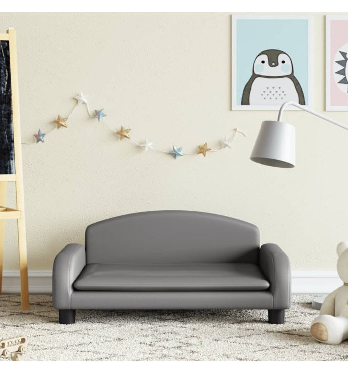 Canapé pour enfants gris 70x45x30 cm similicuir | Mobilier & Déco
