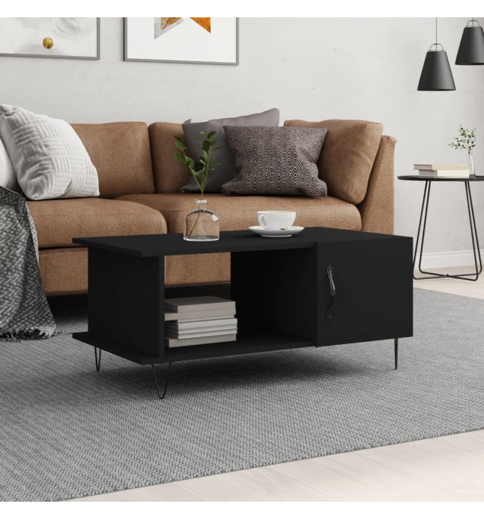 Table basse noir 90x50x40 cm bois d'ingénierie | Mobilier & Déco